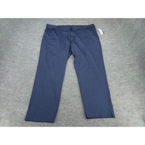 Zelos Mens Pants Big & Tall Navy Blue Performance Straight Leg Size 44